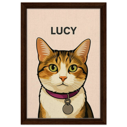 Personalized Cat Portrait – Framed Canvas - Masterpiece Print