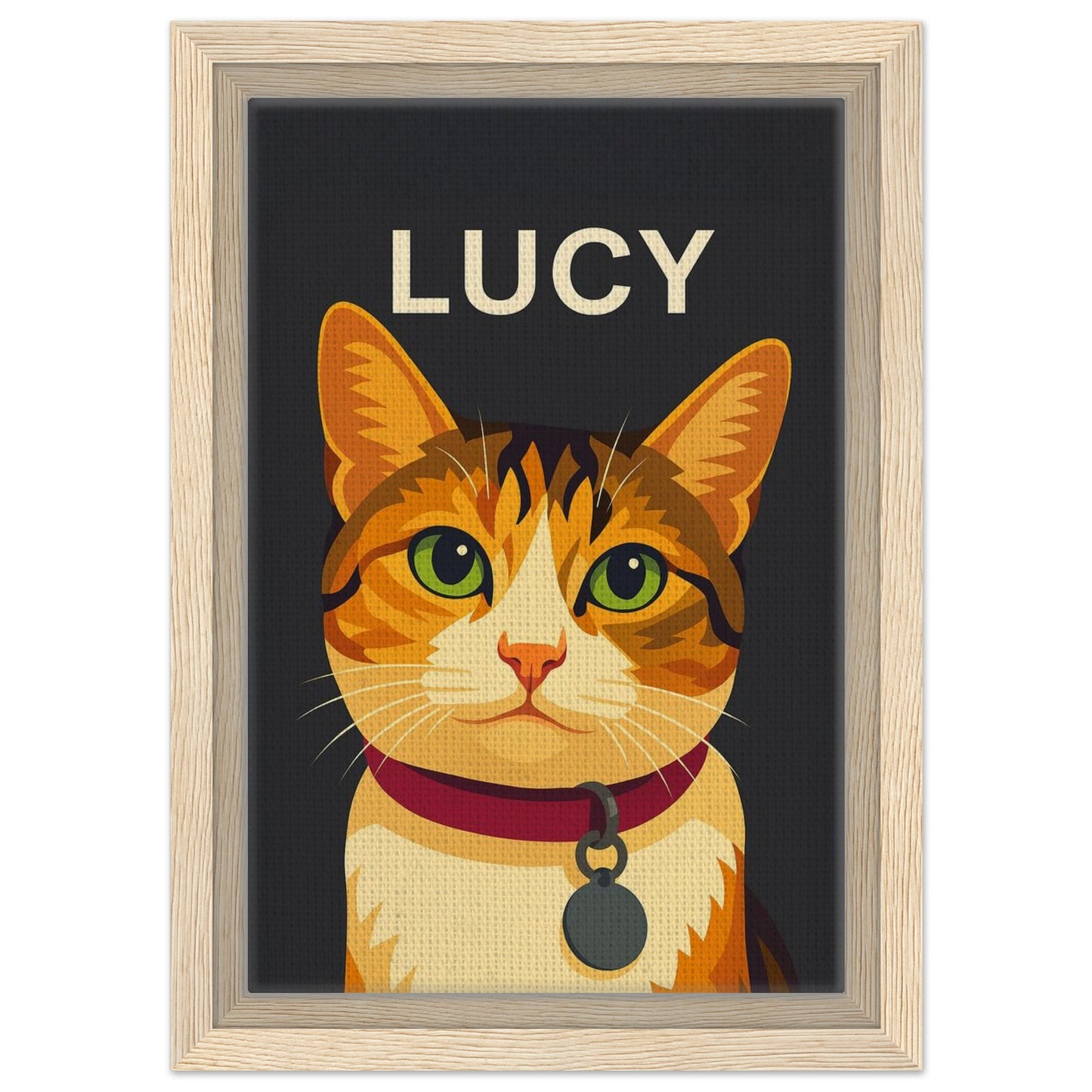 Personalized Cat Portrait – Framed Canvas - Masterpiece Print