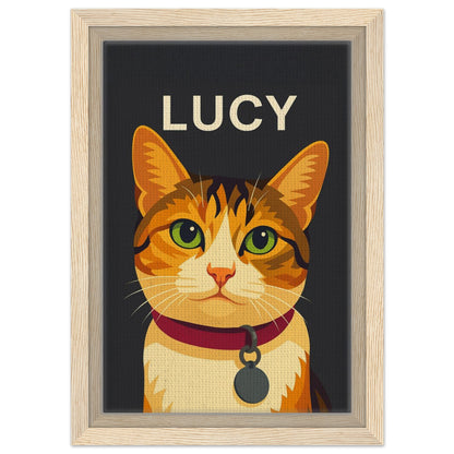 Personalized Cat Portrait – Framed Canvas - Masterpiece Print