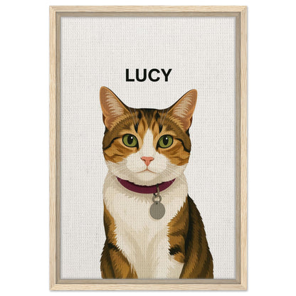 Personalized Cat Portrait – Framed Canvas - Masterpiece Print