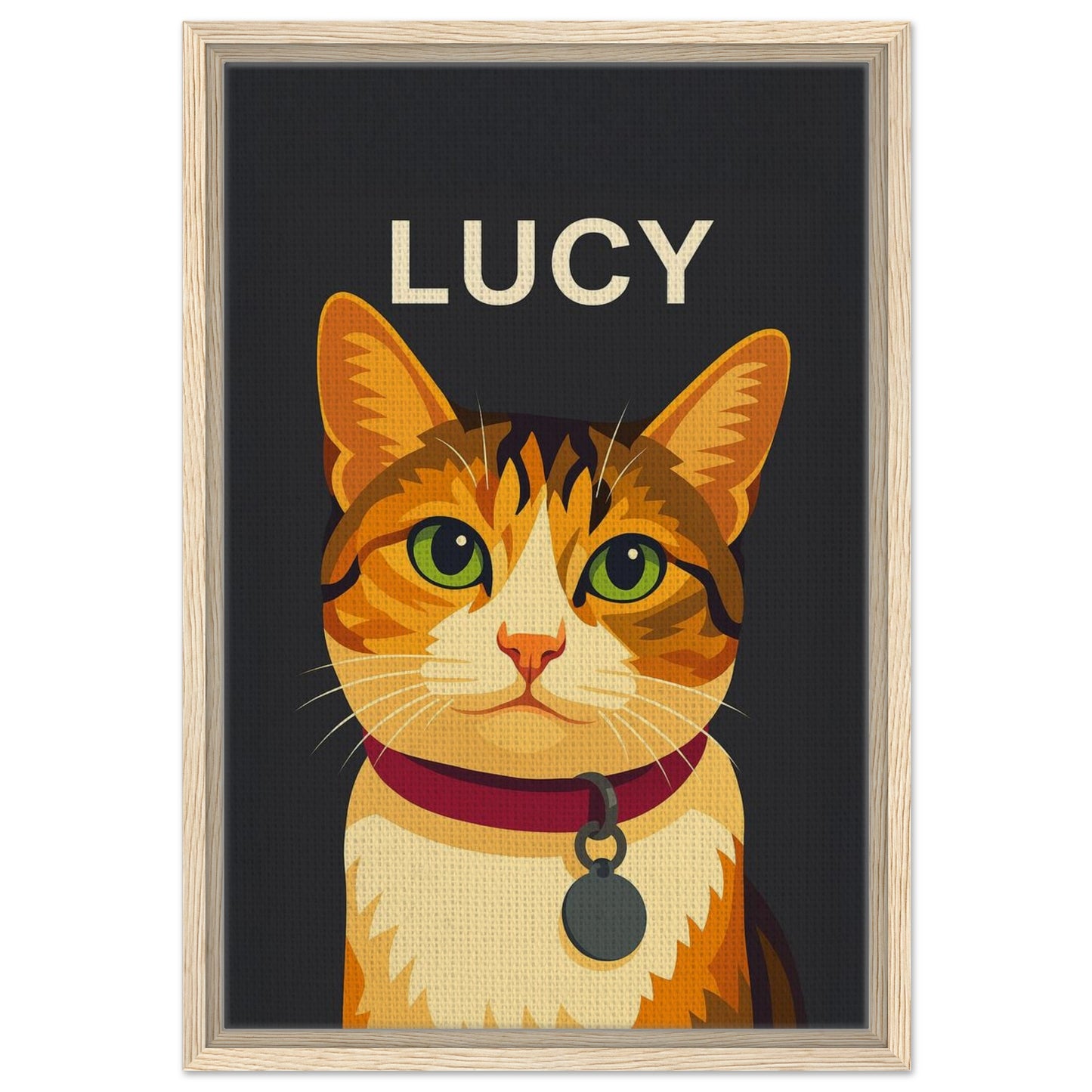 Personalized Cat Portrait – Framed Canvas - Masterpiece Print