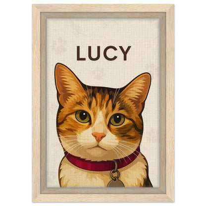 Personalized Cat Portrait – Framed Canvas - Masterpiece Print