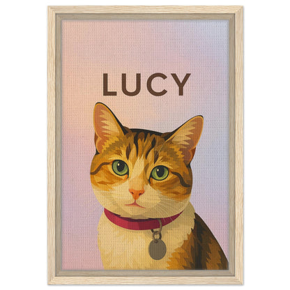 Personalized Cat Portrait – Framed Canvas - Masterpiece Print