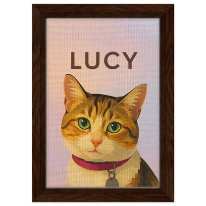 Personalized Cat Portrait – Framed Canvas - Masterpiece Print