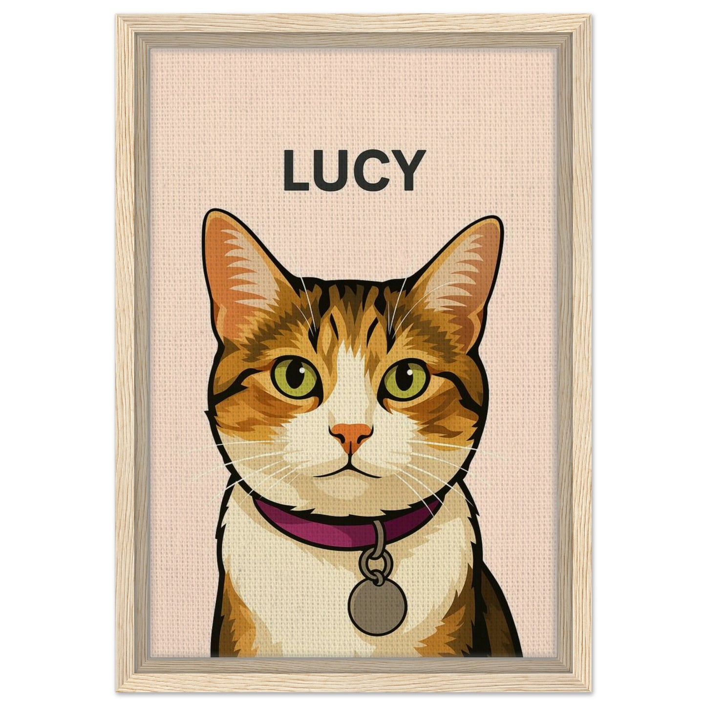Personalized Cat Portrait – Framed Canvas - Masterpiece Print