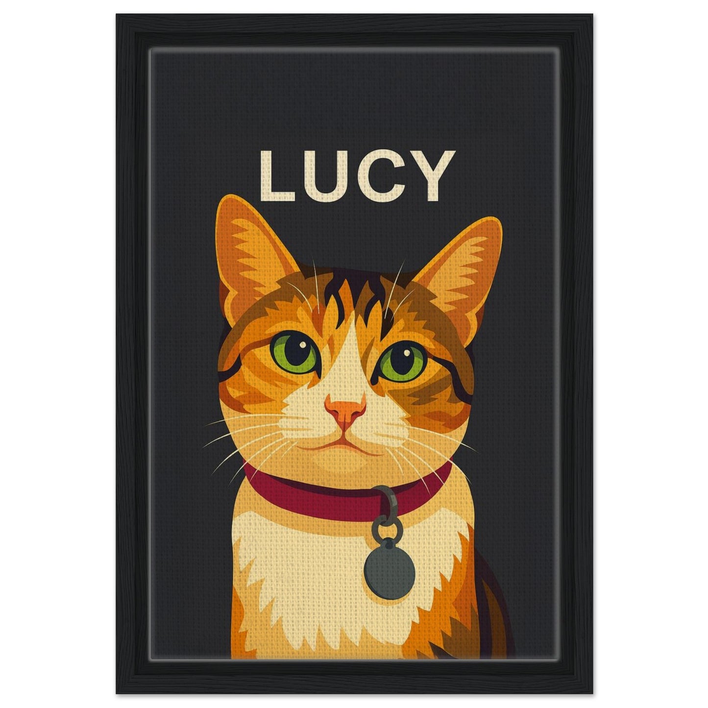 Personalized Cat Portrait – Framed Canvas - Masterpiece Print