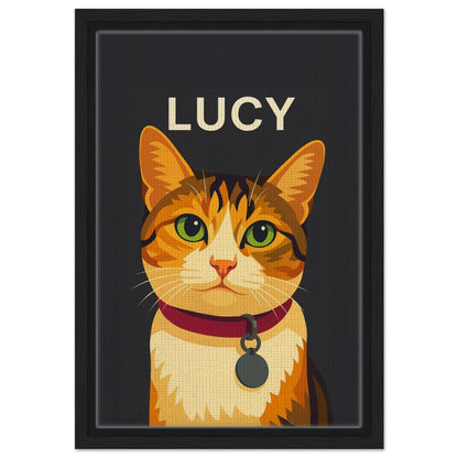 Personalized Cat Portrait – Framed Canvas - Masterpiece Print