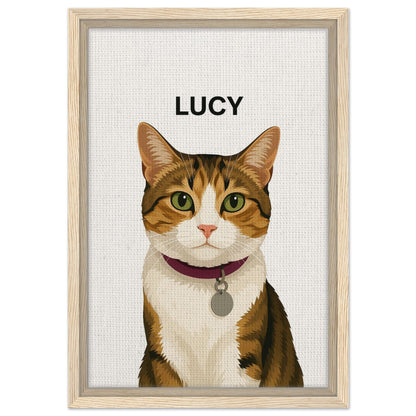 Personalized Cat Portrait – Framed Canvas - Masterpiece Print