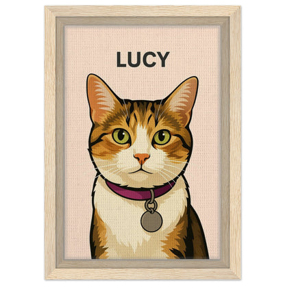 Personalized Cat Portrait – Framed Canvas - Masterpiece Print