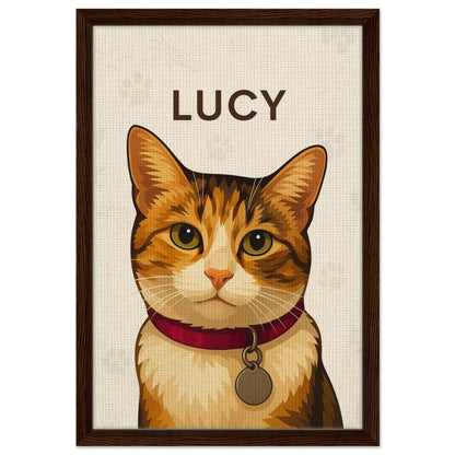 Personalized Cat Portrait – Framed Canvas - Masterpiece Print