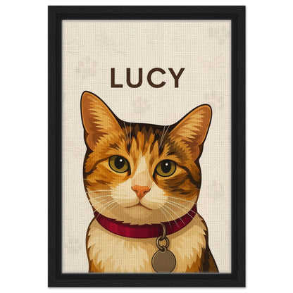 Personalized Cat Portrait – Framed Canvas - Masterpiece Print