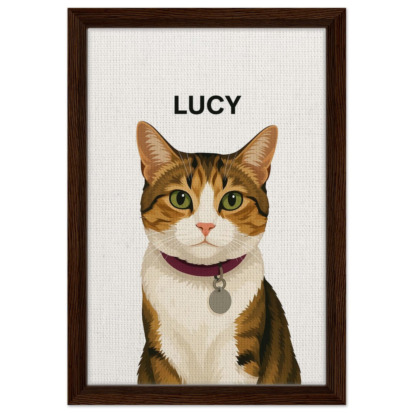 Personalized Cat Portrait – Framed Canvas - Masterpiece Print