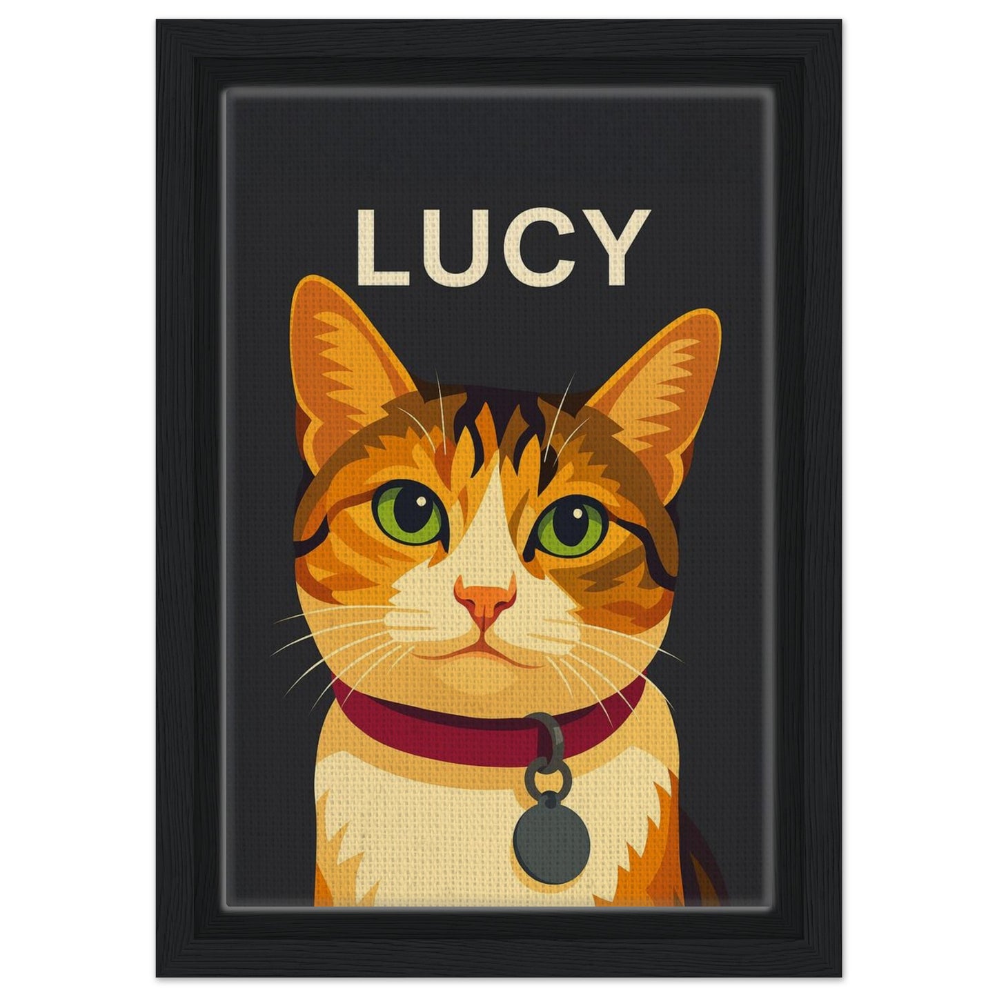 Personalized Cat Portrait – Framed Canvas - Masterpiece Print