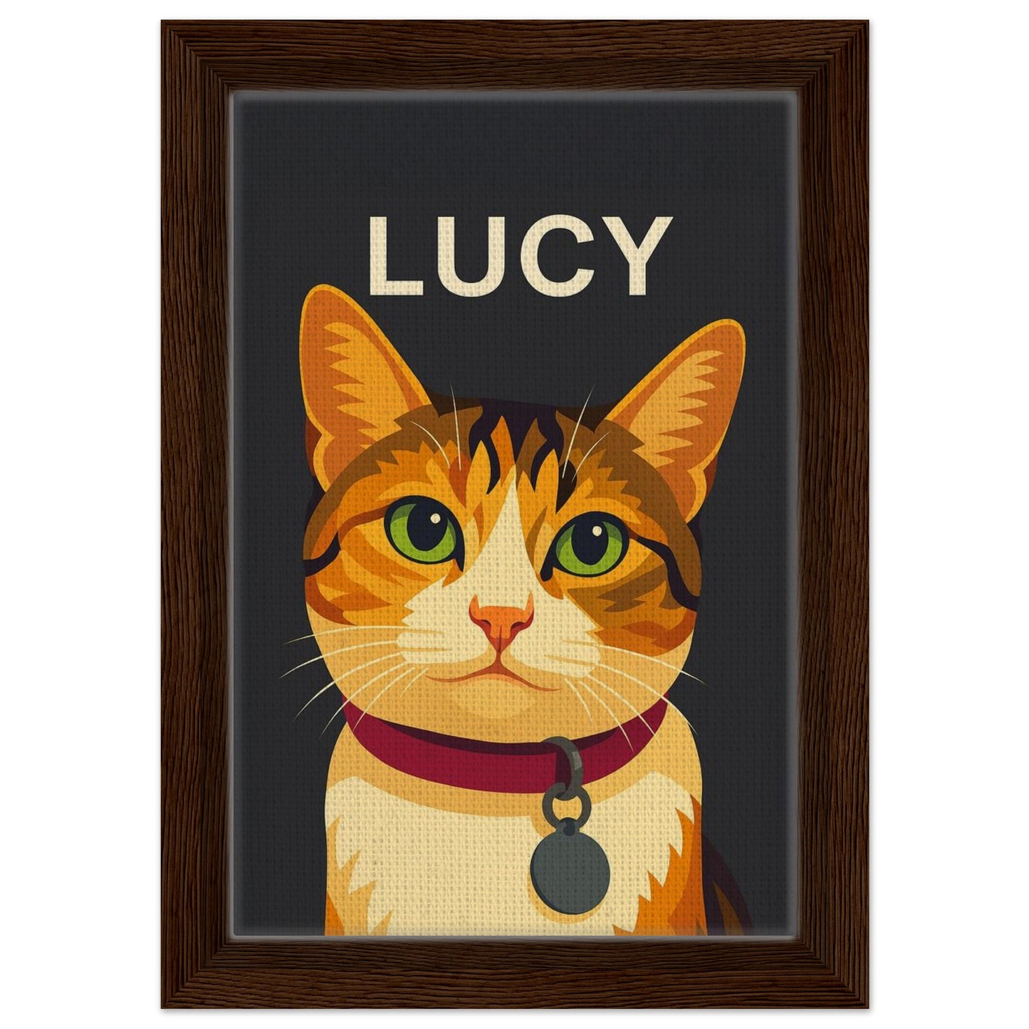 Personalized Cat Portrait – Framed Canvas - Masterpiece Print