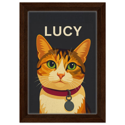Personalized Cat Portrait – Framed Canvas - Masterpiece Print