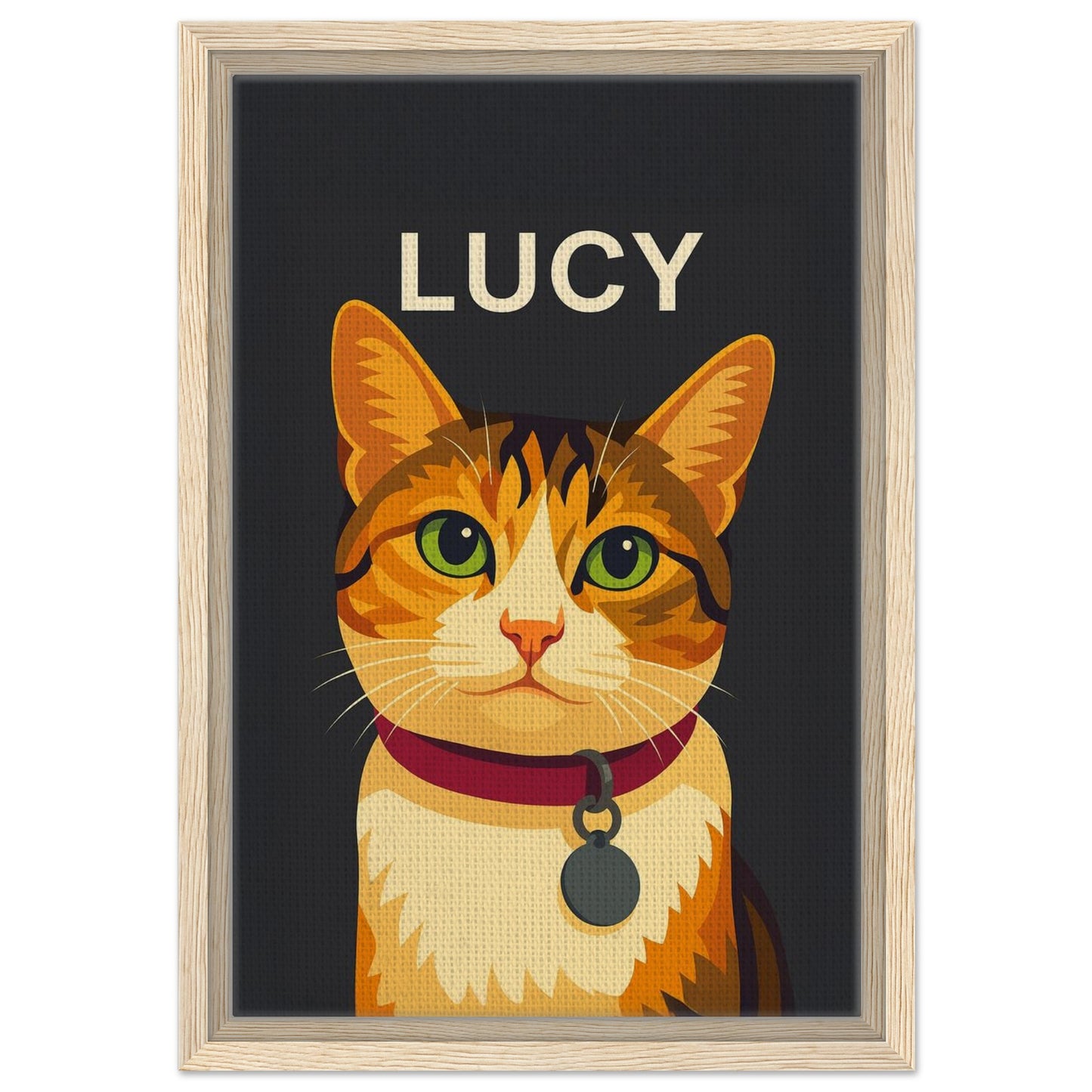 Personalized Cat Portrait – Framed Canvas - Masterpiece Print