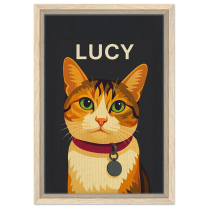 Personalized Cat Portrait – Framed Canvas - Masterpiece Print