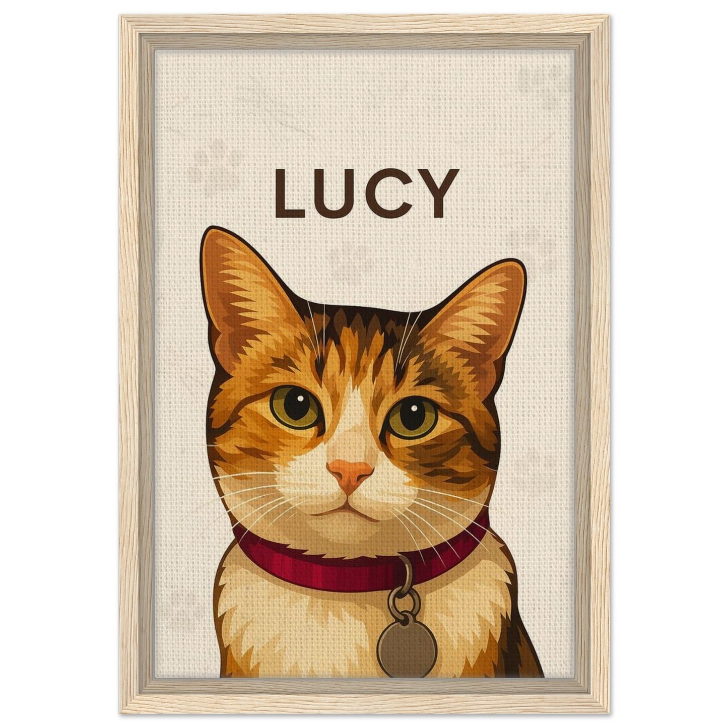 Personalized Cat Portrait – Framed Canvas - Masterpiece Print
