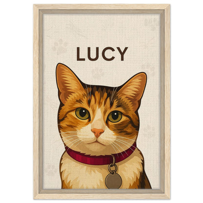 Personalized Cat Portrait – Framed Canvas - Masterpiece Print