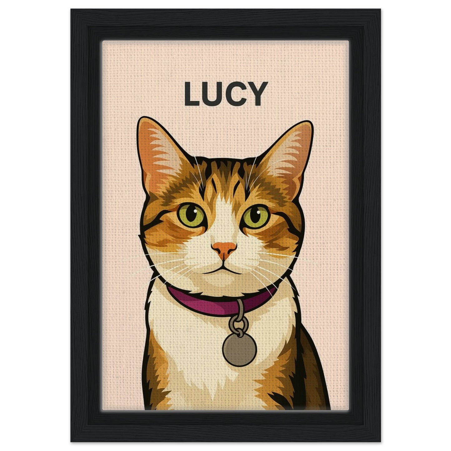 Personalized Cat Portrait – Framed Canvas - Masterpiece Print