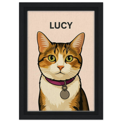 Personalized Cat Portrait – Framed Canvas - Masterpiece Print