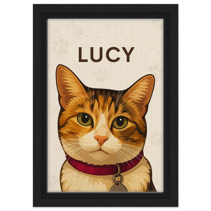 Personalized Cat Portrait – Framed Canvas - Masterpiece Print