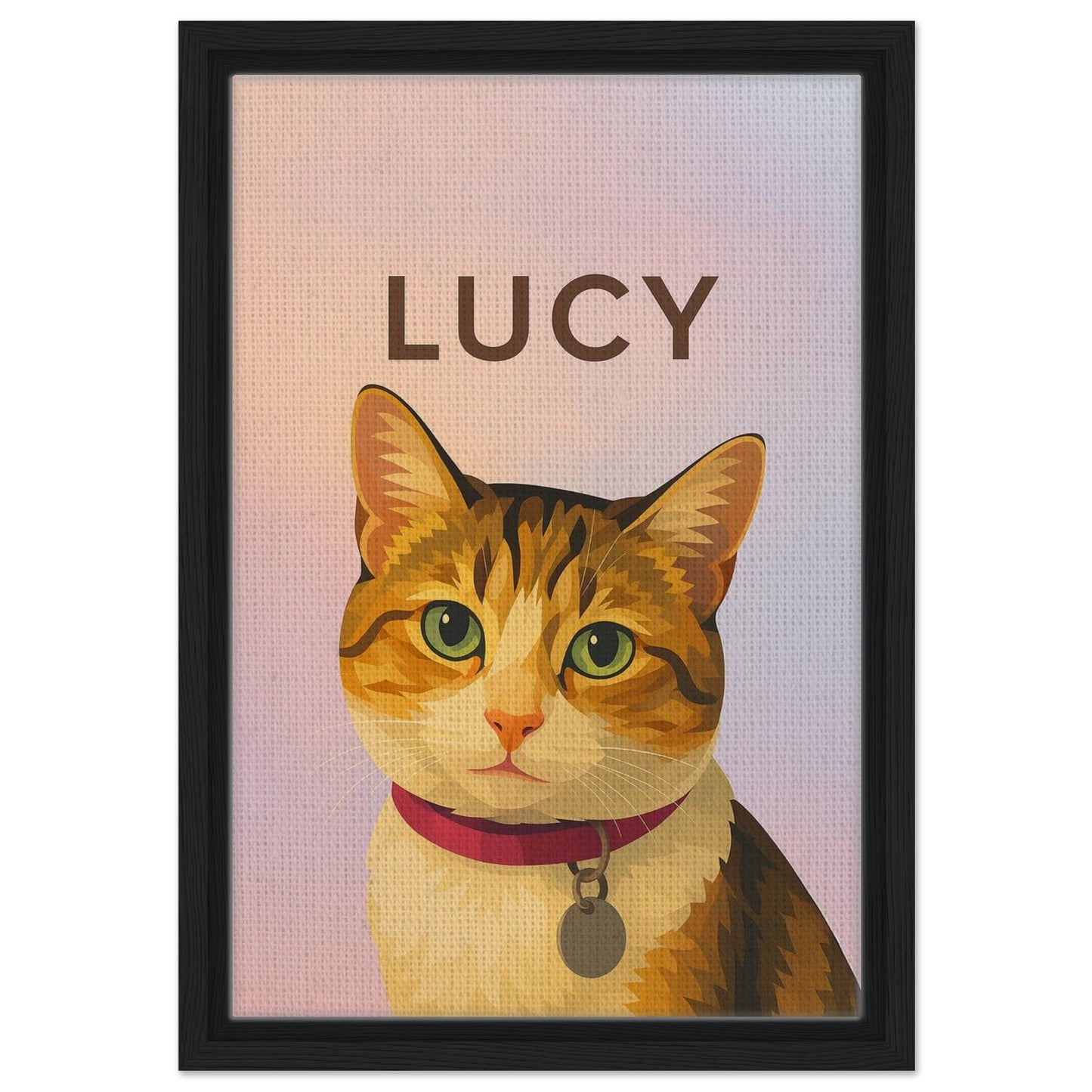 Personalized Cat Portrait – Framed Canvas - Masterpiece Print