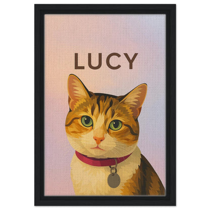 Personalized Cat Portrait – Framed Canvas - Masterpiece Print