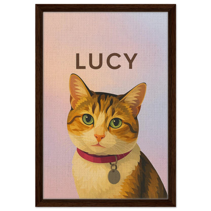 Personalized Cat Portrait – Framed Canvas - Masterpiece Print