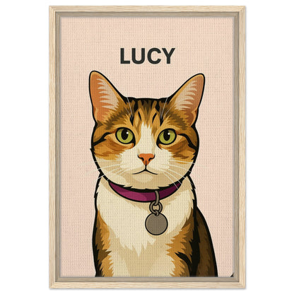 Personalized Cat Portrait – Framed Canvas - Masterpiece Print