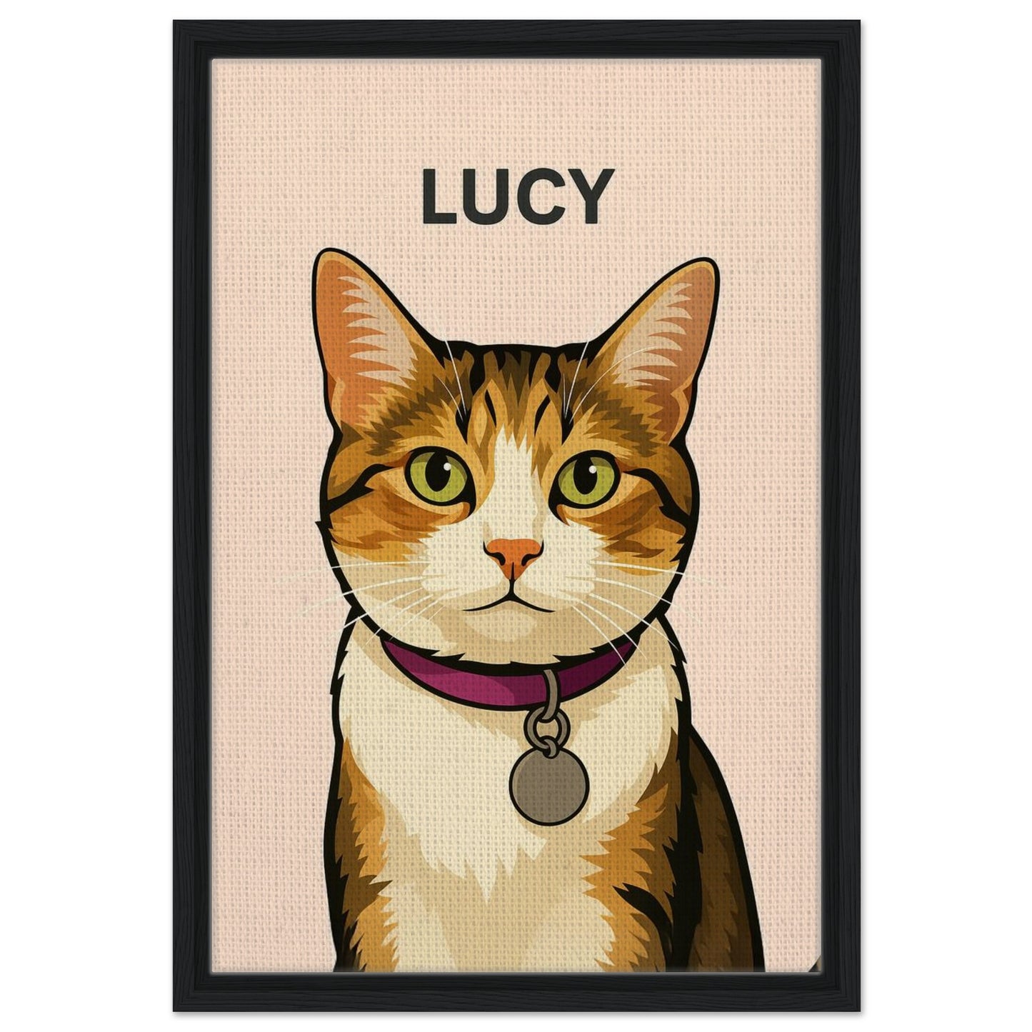 Personalized Cat Portrait – Framed Canvas - Masterpiece Print