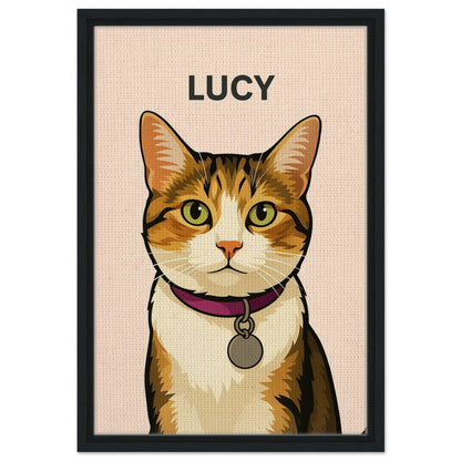 Personalized Cat Portrait – Framed Canvas - Masterpiece Print