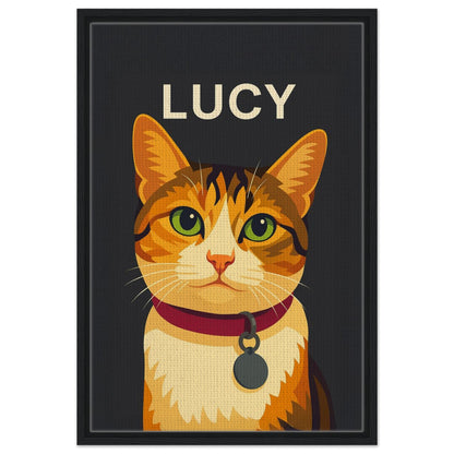 Personalized Cat Portrait – Framed Canvas - Masterpiece Print