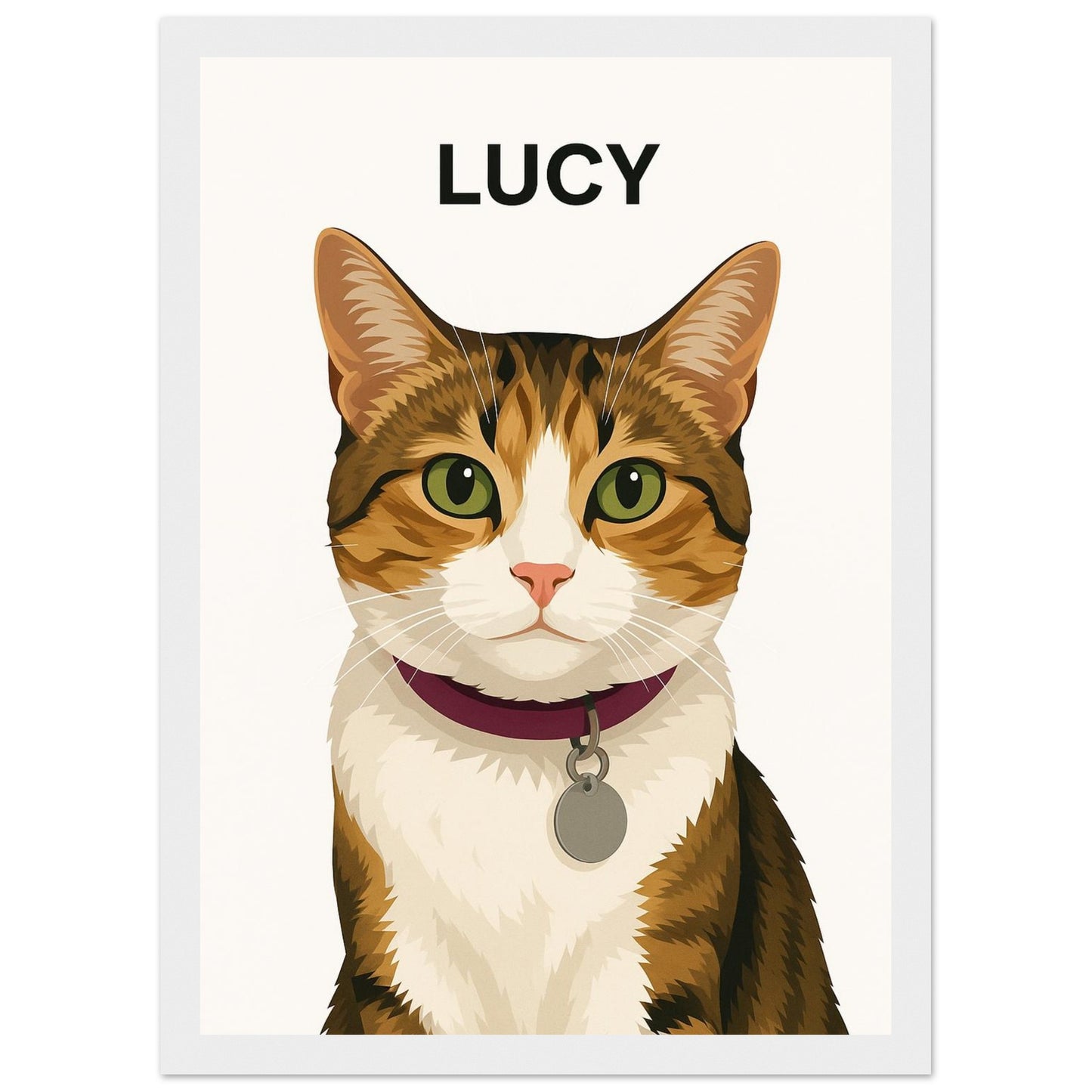 Personalized Cat  Portrait – Framed Print - Masterpiece Print