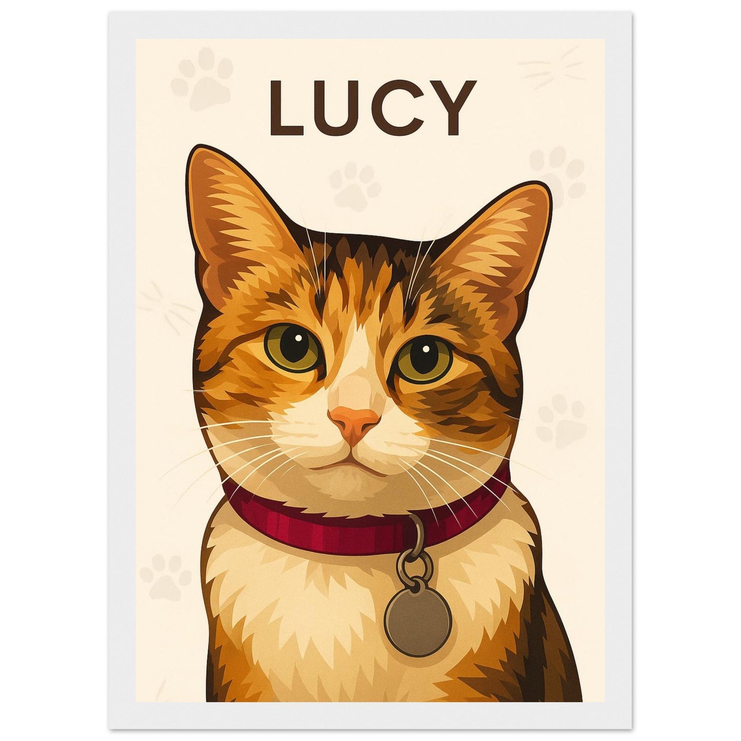 Personalized Cat  Portrait – Framed Print - Masterpiece Print