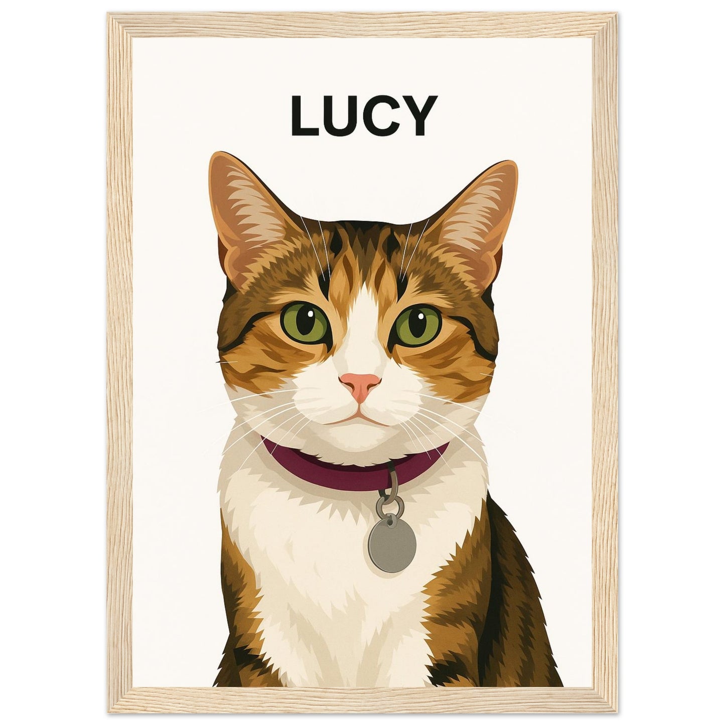 Personalized Cat  Portrait – Framed Print - Masterpiece Print