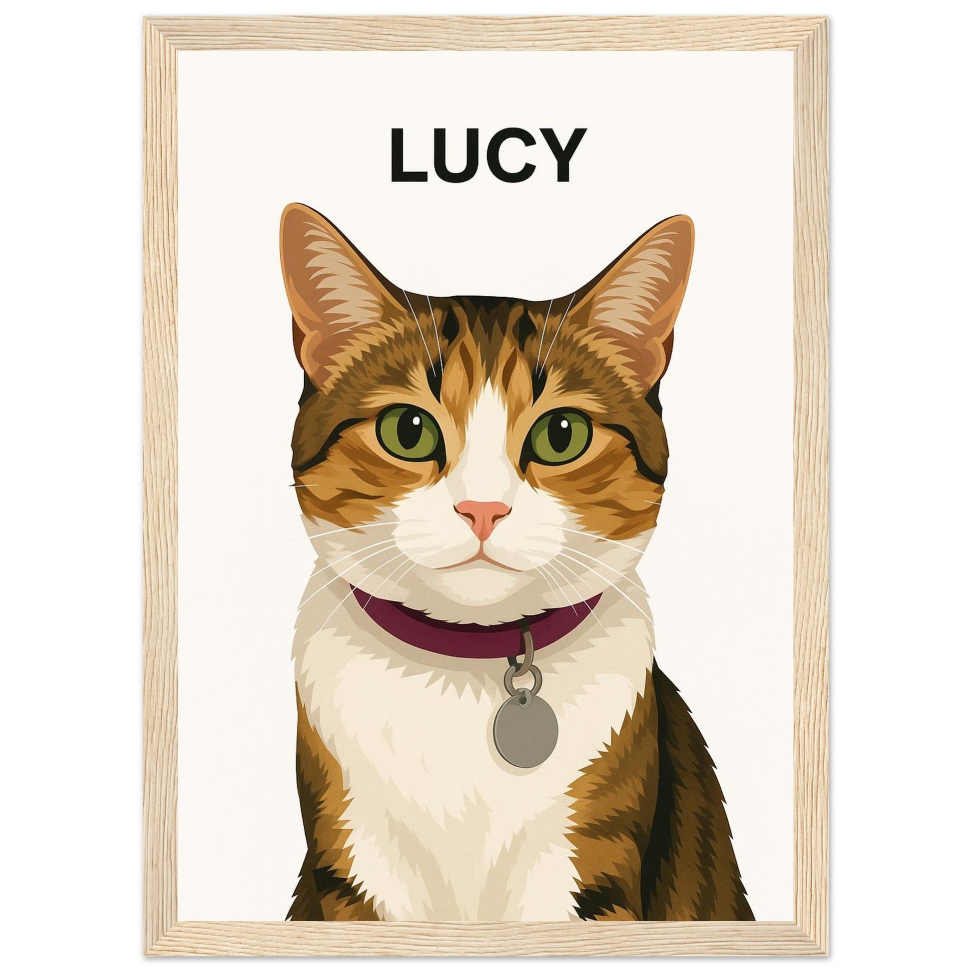 Personalized Cat  Portrait – Framed Print - Masterpiece Print