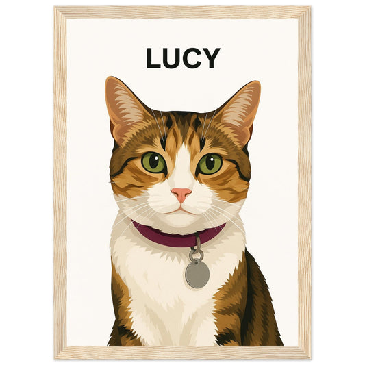 Personalized Cat  Portrait – Framed Print - Masterpiece Print