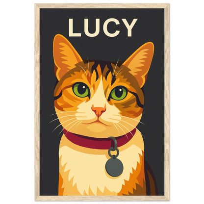 Personalized Cat  Portrait – Framed Print - Masterpiece Print