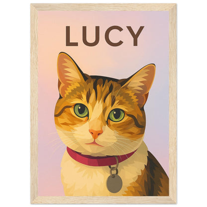 Personalized Cat  Portrait – Framed Print - Masterpiece Print