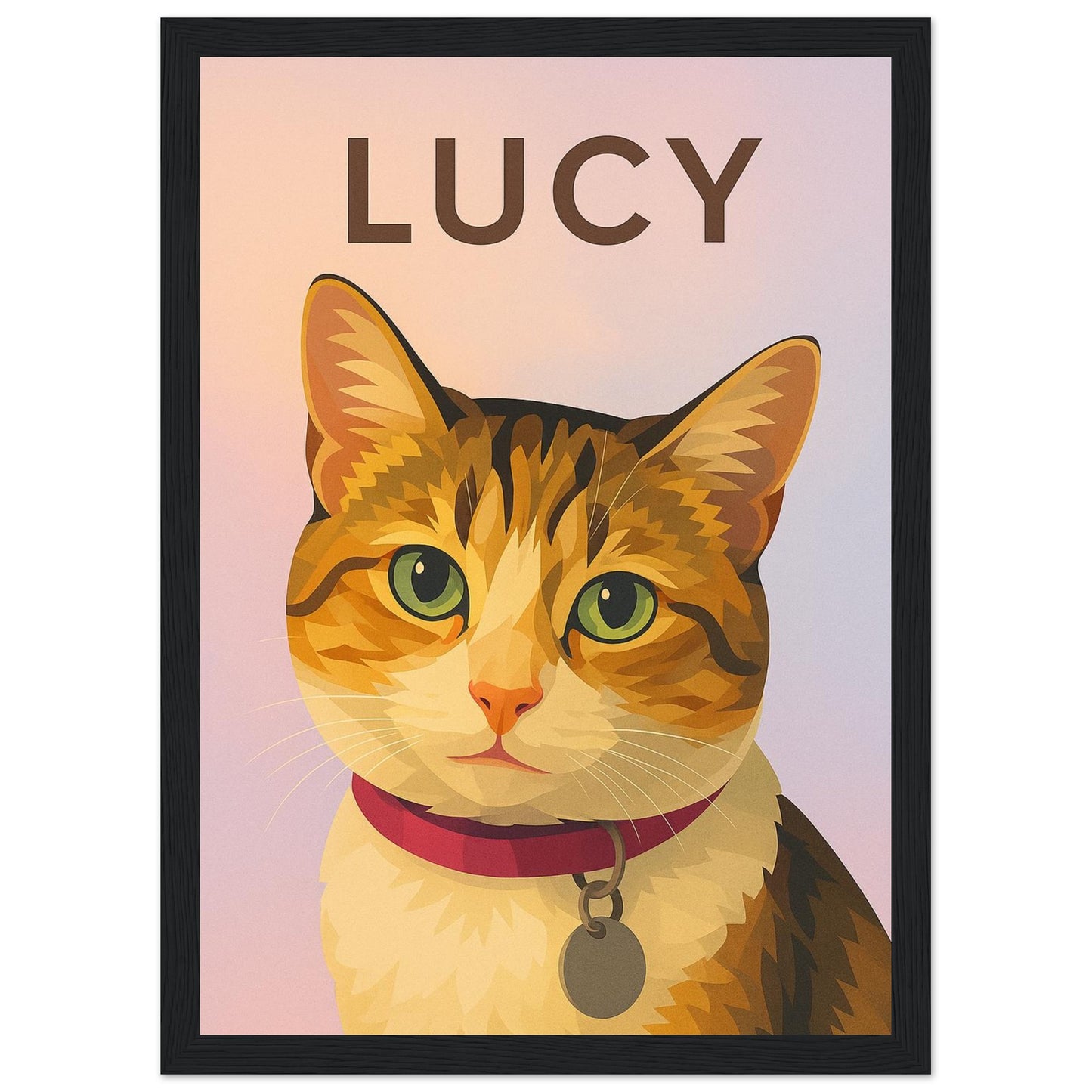 Personalized Cat  Portrait – Framed Print - Masterpiece Print