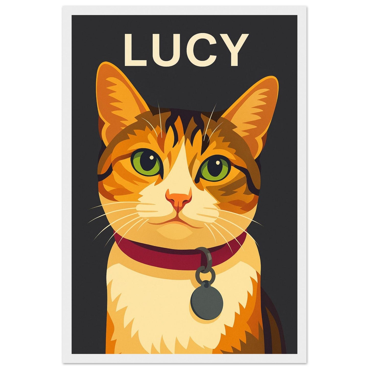 Personalized Cat  Portrait – Framed Print - Masterpiece Print