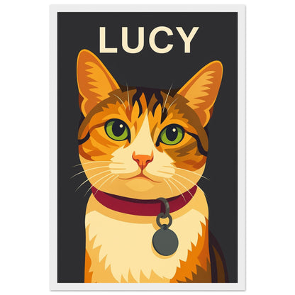 Personalized Cat  Portrait – Framed Print - Masterpiece Print