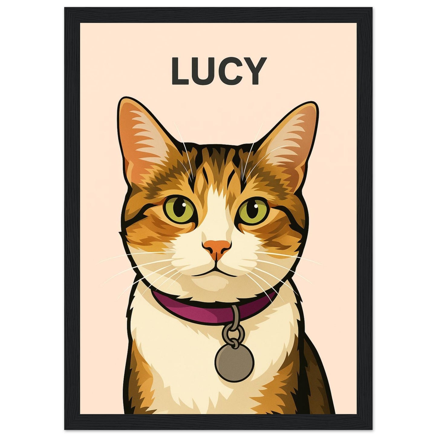 Personalized Cat  Portrait – Framed Print - Masterpiece Print