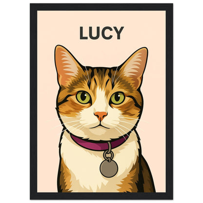 Personalized Cat  Portrait – Framed Print - Masterpiece Print