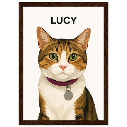 Personalized Cat  Portrait – Framed Print - Masterpiece Print