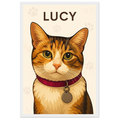 Personalized Cat  Portrait – Framed Print - Masterpiece Print