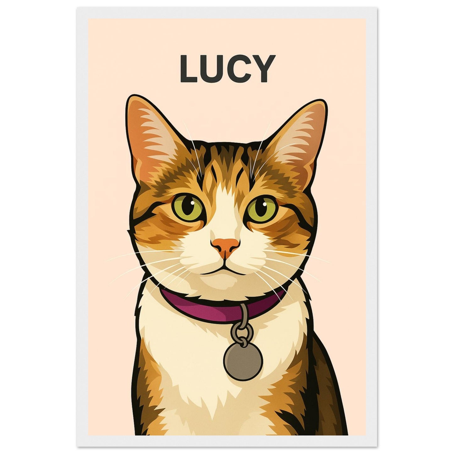 Personalized Cat  Portrait – Framed Print - Masterpiece Print