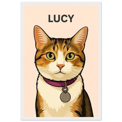 Personalized Cat  Portrait – Framed Print - Masterpiece Print