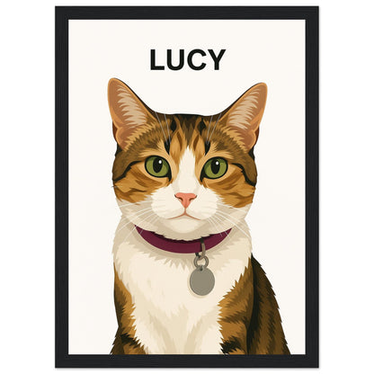 Personalized Cat  Portrait – Framed Print - Masterpiece Print